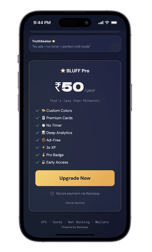 BLUFF, an AI-powered 2 Truths, 1 Lie trivia game