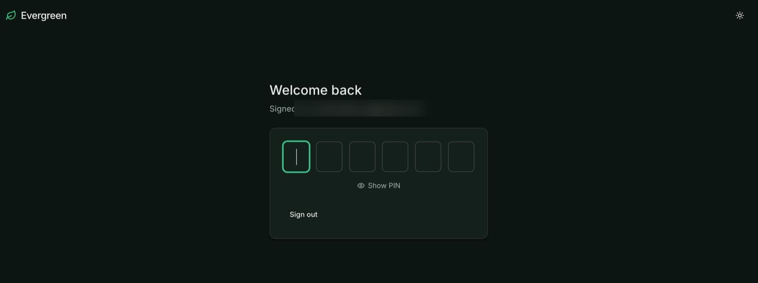 PIN and Face Lock sign-in screen, data stays on device
