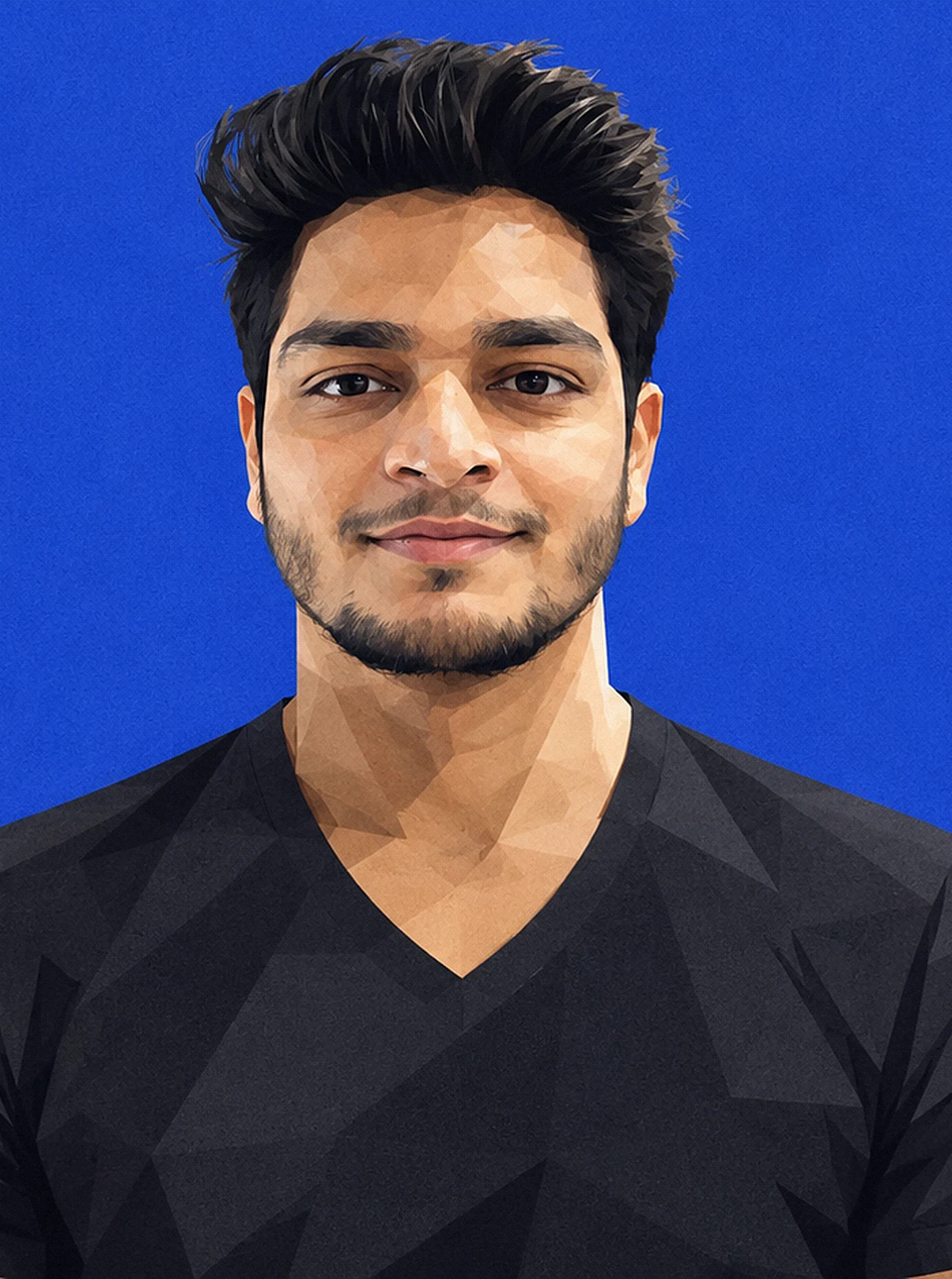 Illustrated portrait of Anuraj Dwivedi against blurred agave leaves